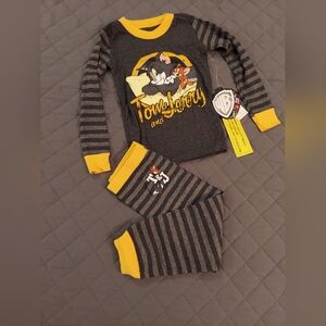 Classic Tom and Jerry Kids Pajamas - Gray and Yellow